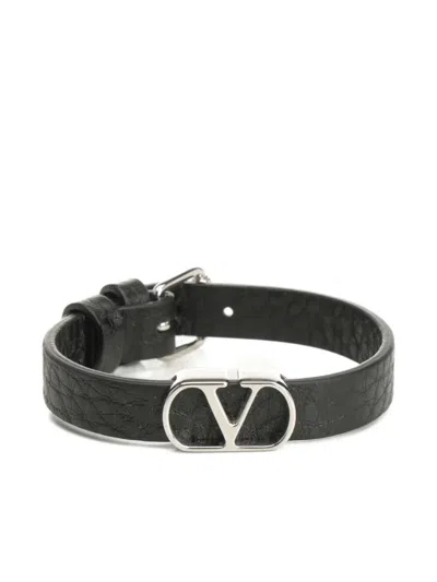 VALENTINO GARAVANI V-LOGO LEATHER BRACELET