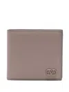 Valentino Vlogo Bi-fold Leather Wallet In Neutrals