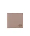 Valentino V-logo Leather Wallet In Nude