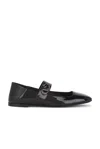 Valentino Garavani Vlogo Locker Mary-jane Ballerina In Eel With Flower Application Woman Black 37.5 In Nero