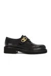 Valentino Vlogo Locker Single Monk Leather Loafers In Nero