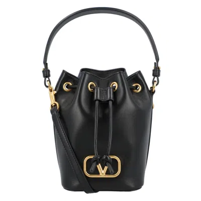 Valentino Garavani Valentino "v Logo" Mini Bucket Bag In Black