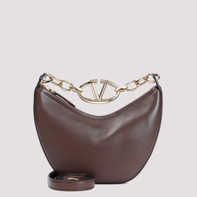 Valentino Garavani V Logo Mini Hobo Bag Unica In Cacao