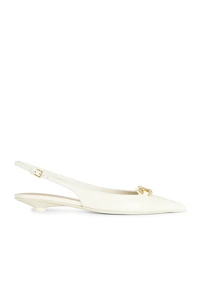 Valentino Garavani V Logo Moon Ballerina Pump In White