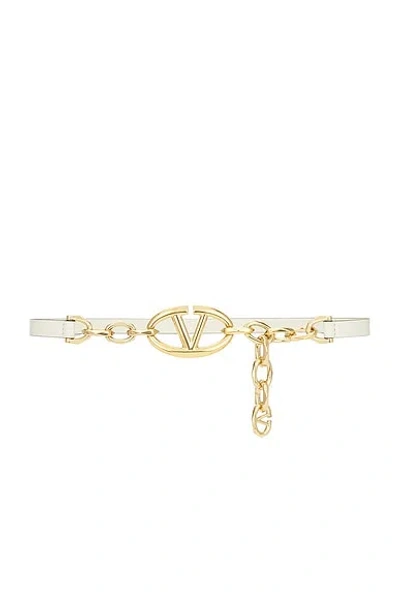 Valentino Garavani V Logo Moon Chain Belt In Ivory