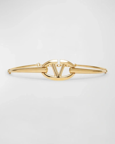 Valentino Garavani V-logo Moon Chain Belt In Oro