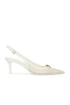 Valentino V Logo Moon Sling Back Pump In Ivory