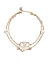 Valentino Embellished Vlogo Signature Bracelet In Gold