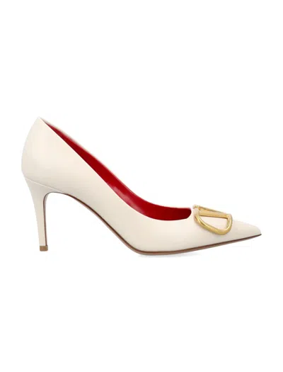 Valentino Garavani Valentino Vlogo Signature 80 Leather Pump In White