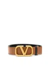Valentino V Logo Reversible Belt In Brown