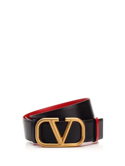 Valentino Garavani V-logo Reversible Signature In Nero/rouge Pur
