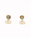 Valentino V Logo Rhinestone Earrings