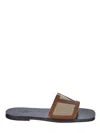 Valentino Garavani Viva Superstar Slide Sandal In Canvas Fabric And Nappa Leather In Brown