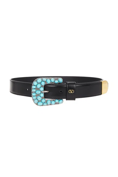 Valentino Garavani V Logo Signature 30 Belt In Black