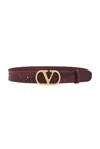 Valentino V Logo Signature 30 Belt In Dark Aubergine