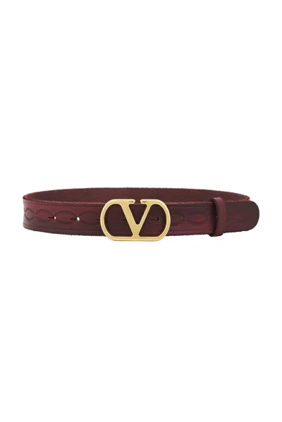 Valentino Garavani V Logo Signature 30 Belt In Dark Aubergine