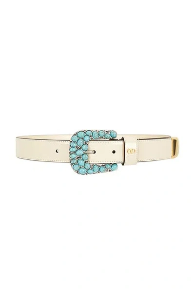 Valentino Garavani V Logo Signature 30 Belt In White