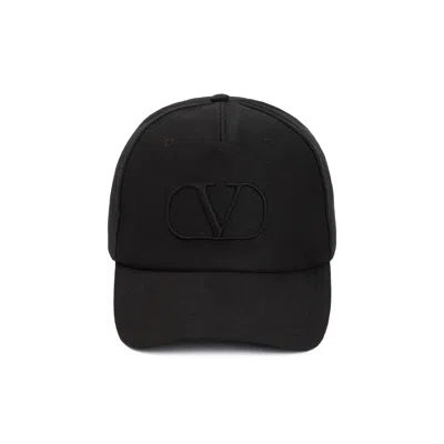 Valentino Garavani V Logo Signature Baseball Cap In Black