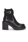 Valentino Garavani Vlogo Signature Calfskin Beatle 90mm Woman Black 42 In Black