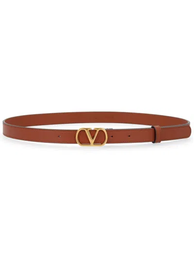 Valentino Garavani "v-logo Signature" Belt In Brown