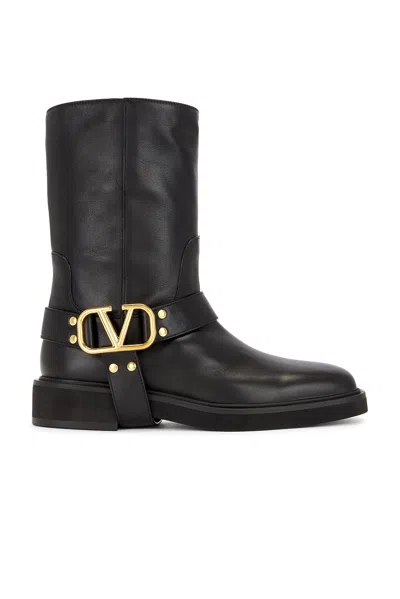 Valentino Garavani Valentino Vlogo Signature Leather Boot In Black