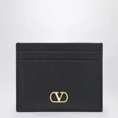 Valentino Garavani V Logo Signature Black Credit Card Holder