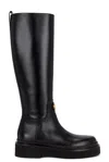 Valentino Vitello Brass Vlogo Leather Knee-high Boots