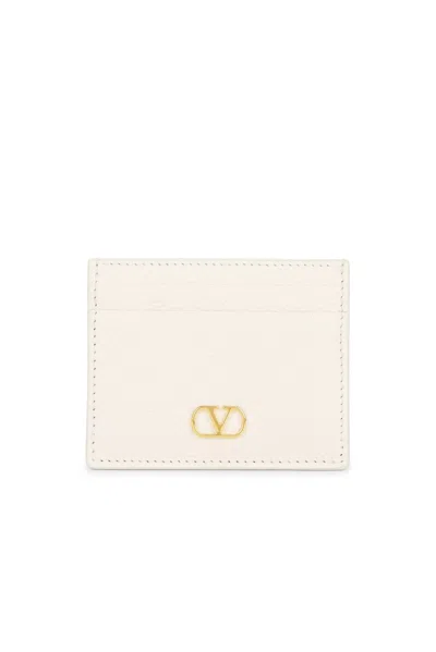 Valentino Garavani V Logo Signature Card Holder In White