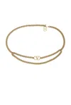 Valentino V Logo Signature Chain Belt In Antique Gold
