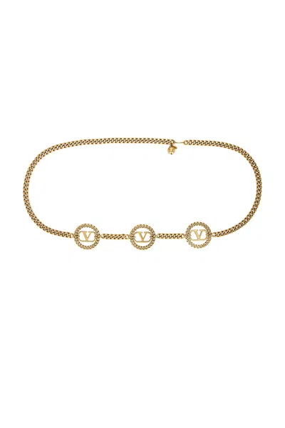 Valentino Garavani V Logo Signature Chain Belt In Gold