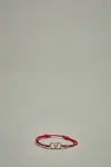 Valentino V-logo Signature Cotton Bracelet Red, Silver In There Is No Color Specification For This Product.