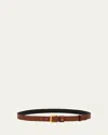 Valentino V-logo Signature Embellished Leather Belt In Deep Caramel