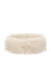 Valentino Beige Vlogo Signature Faux-fur Headband In White