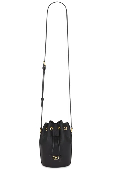 Valentino Garavani V Logo Signature Mini Drawstring Bag In Nero