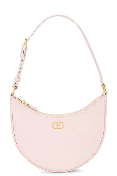 Valentino Garavani V Logo Signature Mini Hobo Bag In Rose Quartz