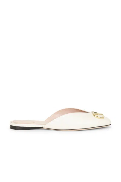 Valentino Garavani V Logo Signature Nappa Mule Flat In White