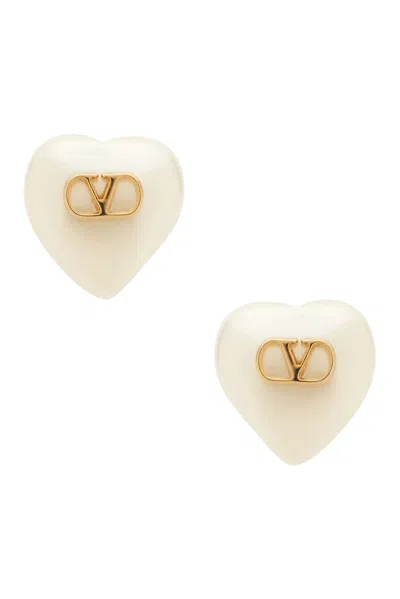 Valentino Garavani V Logo Signature Pearl Earrings In Gold