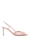 Valentino Vlogo Signature Slingback In Leather With Rhinestones