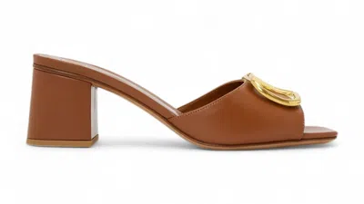 Pre-owned Valentino Garavani V Logo Signature Sandal (women's) Sneakers In Brown