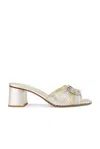 Valentino 60mm Vlogo Sandals In Silver  Platino  & Antique Brass Light