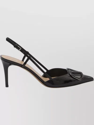 Valentino Garavani V Logo Signature Slingback Pumps In Neutral