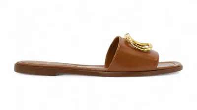 Pre-owned Valentino Garavani V Logo Signature Slippers (women's) Sneakers In Brown