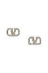 Valentino Vlogo Signature Strass Earrings In Oro & Crystal