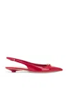 Valentino Patent Leather Slingback With Vlogo Signature Detail In Red