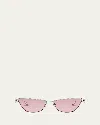 Valentino V-logo Titanium Cat-eye Sunglasses