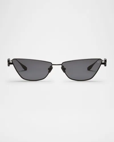 VALENTINO V-LOGO TITANIUM CAT-EYE SUNGLASSES