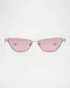 Valentino Eyewear Cat-eye Frame Sunglasses In Slv