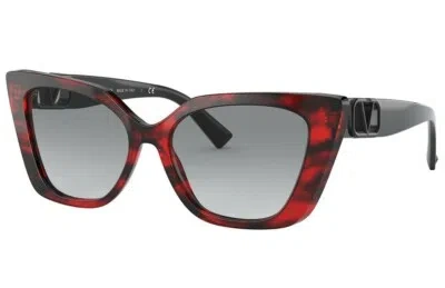 Pre-owned Valentino V Logo Va 4073 Red Havana/grey Shaded (5020/11) Sunglasses In Gray