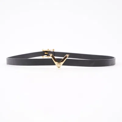 Valentino Garavani V Logo Wrap Around Bracelet Leather In Black
