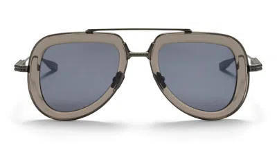 Valentino V-lstory - Crystal Black / Brushed Black Sunglasses In Grey
